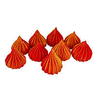 Набір кондитерських цукрових прикрас "Міні безе червоні із золотим сяйвом" - (9 шт)