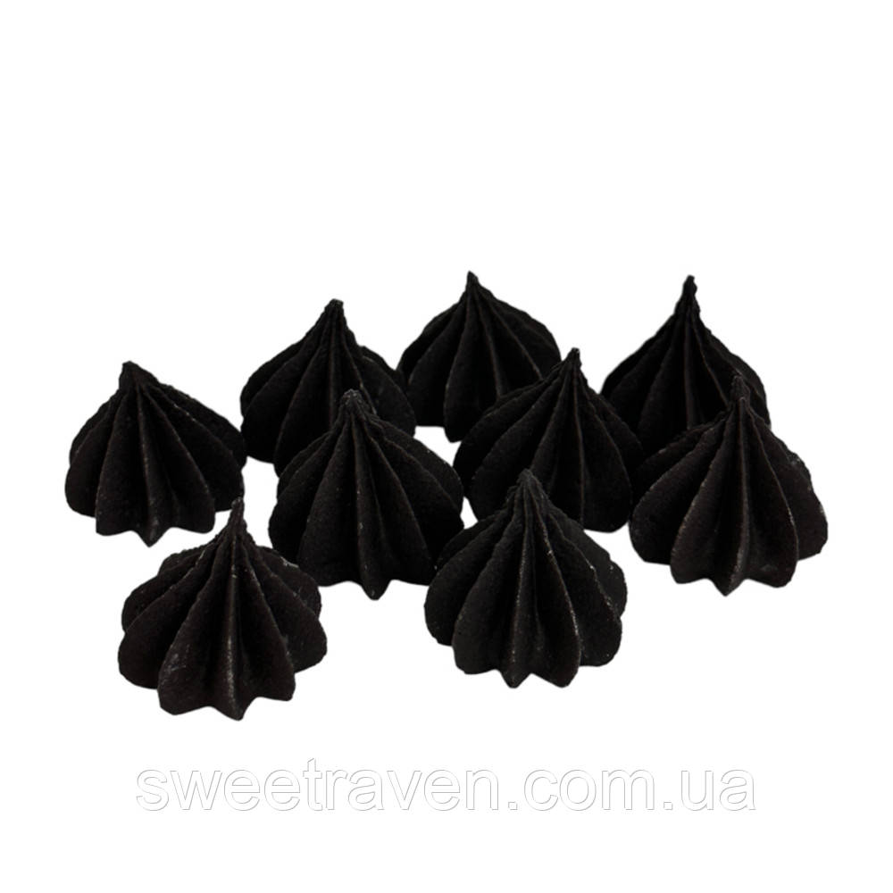 Набір кондитерських цукрових прикрас "Міні безе чорні" - (9 шт), фото 1