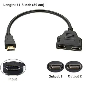 Кабель-розгалужувач HDMI splitter 1/2, фото 3