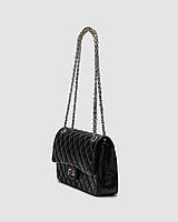 Chanel 2.55 Reissue Double Flap Leather Bag Black/Silver 25 х 15 х 6 см высокое качество