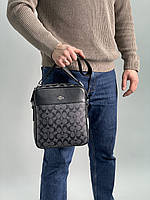 Coach Houston Flight Bag In Signature Canvas Grey 22 х 26 х 7 см высокое качество