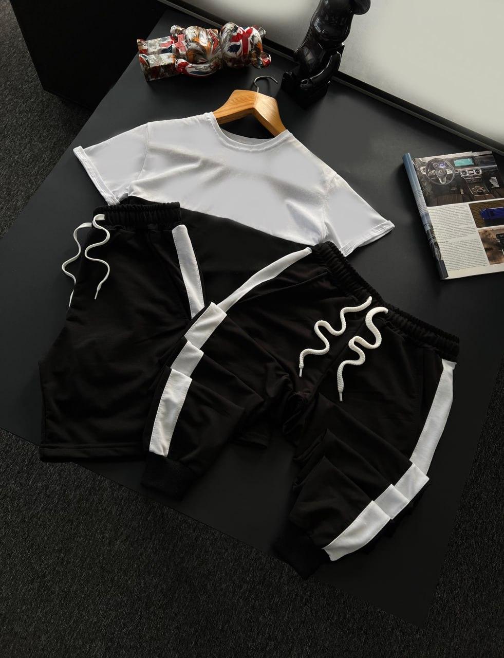 Комплект літній чоловічий футболка + шорти + штани Преміум якість, фото 1