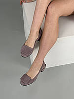 Туфлі жіночі велюрові кольору візон высокое качество Размер 35