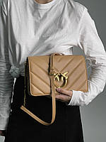 Pinko Large Love Bag Click Big Chevron Beige 25 х 17 х 8 см высокое качество