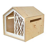 Дом для кошек и маленьких собак из натурального дерева PetWood Cat Home White Natural