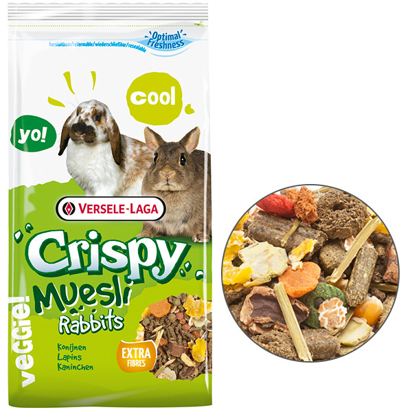 Versele-Laga Crispy Muesli Rabbits Cuni ВЕРСЕЛЕ-ЛАГА КРІСПІ МЮСЛІ КРОЛИК корм для карликових кроликів на вагу 1000 г