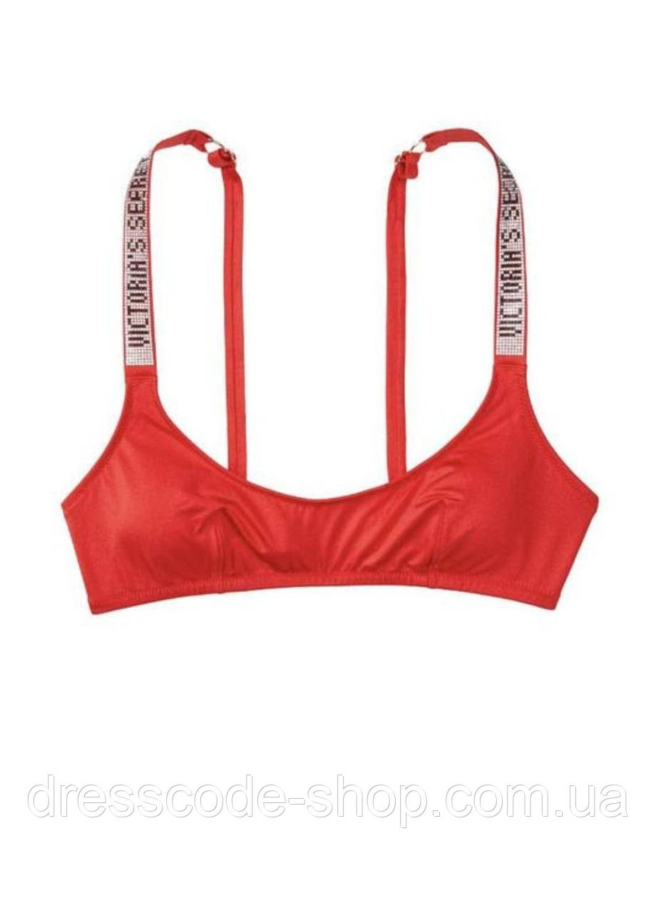 Жіночий купальний ліф-топ зі стразами на бретельках Victoria's Secret Червоний