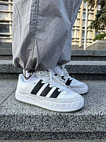 Кроссовки женские белые Adidas Adimatic White Black Grey экокожа размер 36 - 40