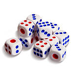 Гральні кубики набір 12 шт. 12 мм пластикові Vegas Style Білі (0540), фото 3