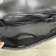 Шкіряна сумка стьобана фактура з клапаном КТ-4275 Чорна, фото 7