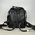 Шкіряний рюкзак з подвійним карманом спереду С42-КТ-2861-2 Чорний, фото 7
