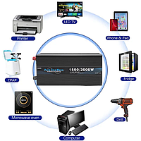Мощный инвертор 3000 Вт с чистой синусоидой для дома и офиса (преобразователь 12-220В) инвертор 4000