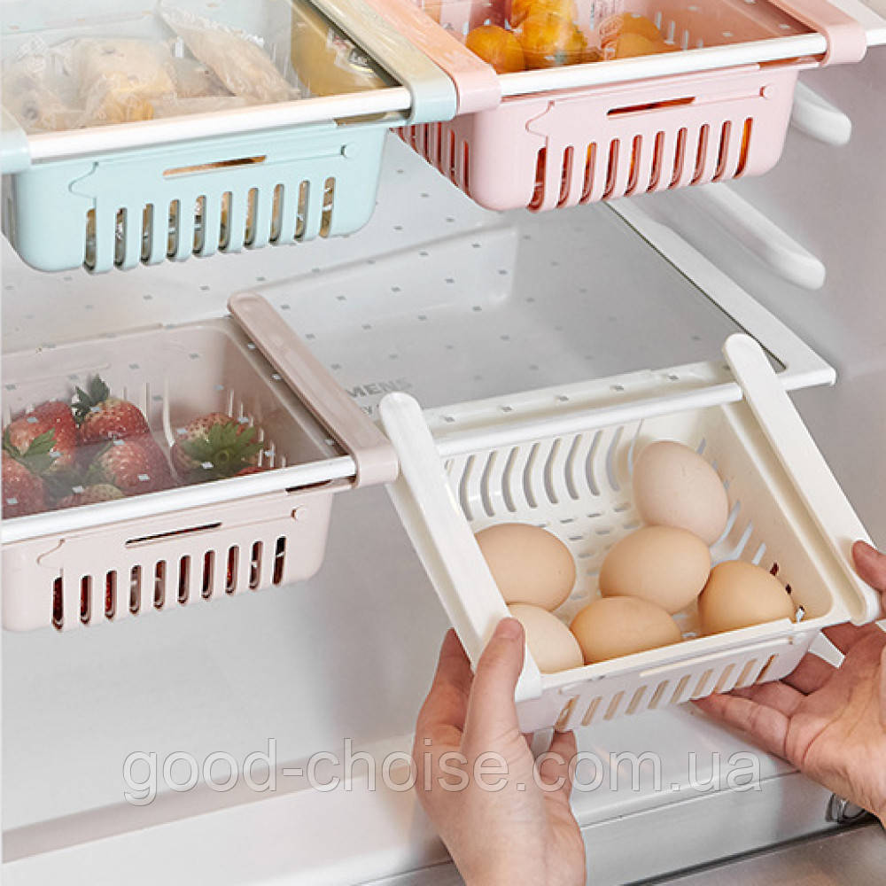 Подвесной контейнер для холодильника Kitchen storage rack, Бежевый / Сьемная полка для хранения продуктов - фото 10 - id-p2193158659