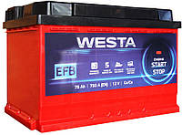 Аккумулятор Westa 78Ah, EFB, R, EN 750 , автомобильный . Работаем с НДС