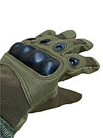 Тактичні рукавиці для ЗСУ олива з пальчиками / Тактичні рукавиці / Рукавиці військові для ЗСУ