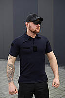 Футболка тактична поло ДСНС з Велкро CoolPas Синя