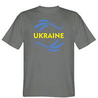 Мужская футболка Ukraine с колосками пшеницы