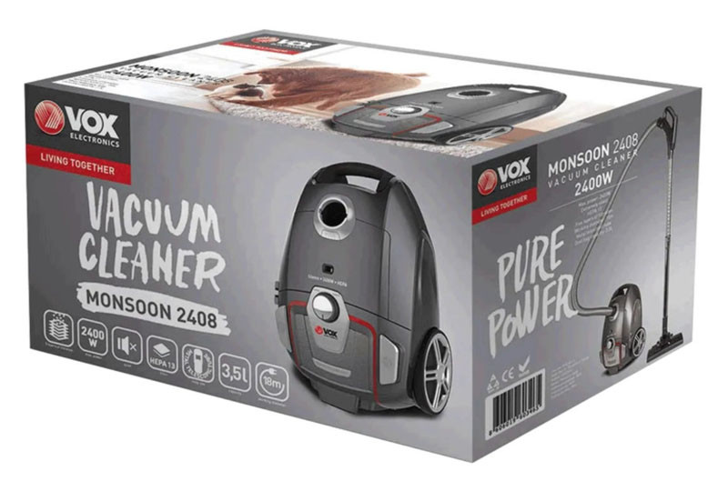 Бытовой пылесос с регулировкой мощности Monsoon-2405 электрический пылесос с мешком BINOX Electronics для дома - фото 8 - id-p2193185735