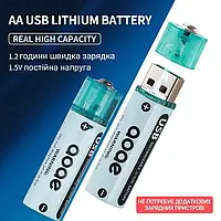 Літій-іонна акумуляторна батарейка AOAE Li-ion AA 1.5 V 2700 mAh