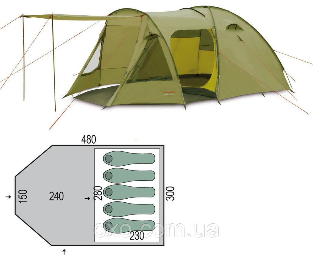 П'ятимісний кемпінговий намет Pinguin Campus 5 (Green)