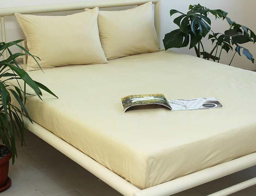 ТМ TAG Простирадло на гумці (160х200х20) Vanilla, фото 1