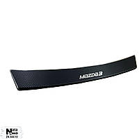 Накладка на бампер з загином Mazda 3 III седан з 2013 р. (Nataniko Carbon)