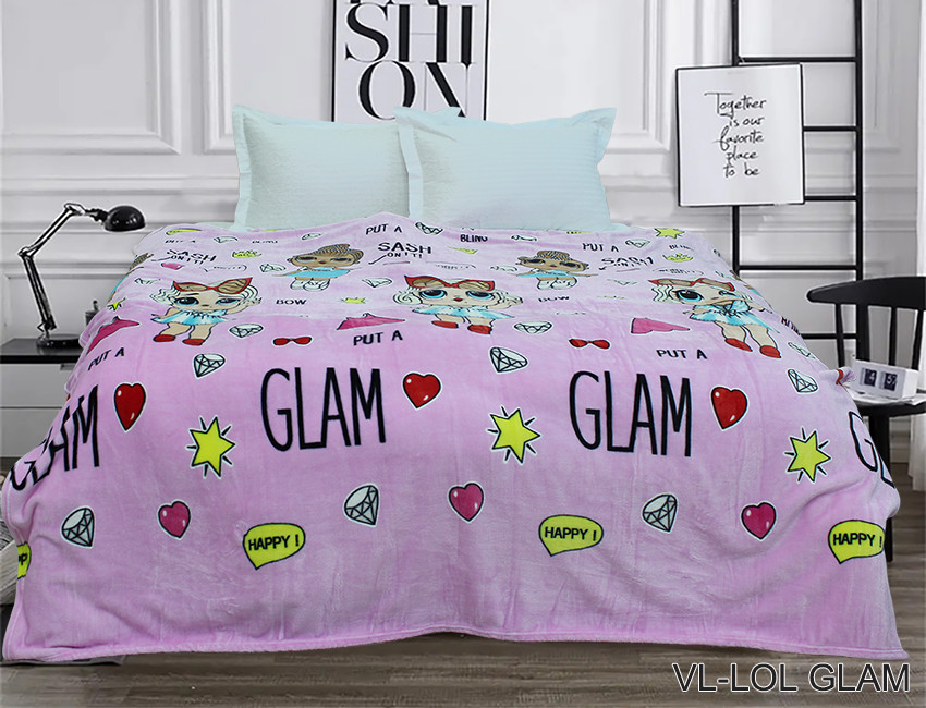 ТМ TAG Плед 160х220 велсофт мікрофібра LOL GLAM
