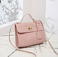 Стильна молодіжна сумка з принтом крокодила, зручна повсякденна сумка високої якості, рожева сумка BIN