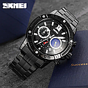Чоловічий класичний годинник Skmei 9235 на браслеті (Чорний), фото 3