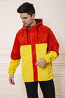 Куртка-ветровка мужская с капюшоном, цвет Красно-желтый, 131R069-12