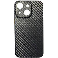 Уценка Кожаный чехол Leather Case Carbon series для Apple iPhone 13 (6.1")