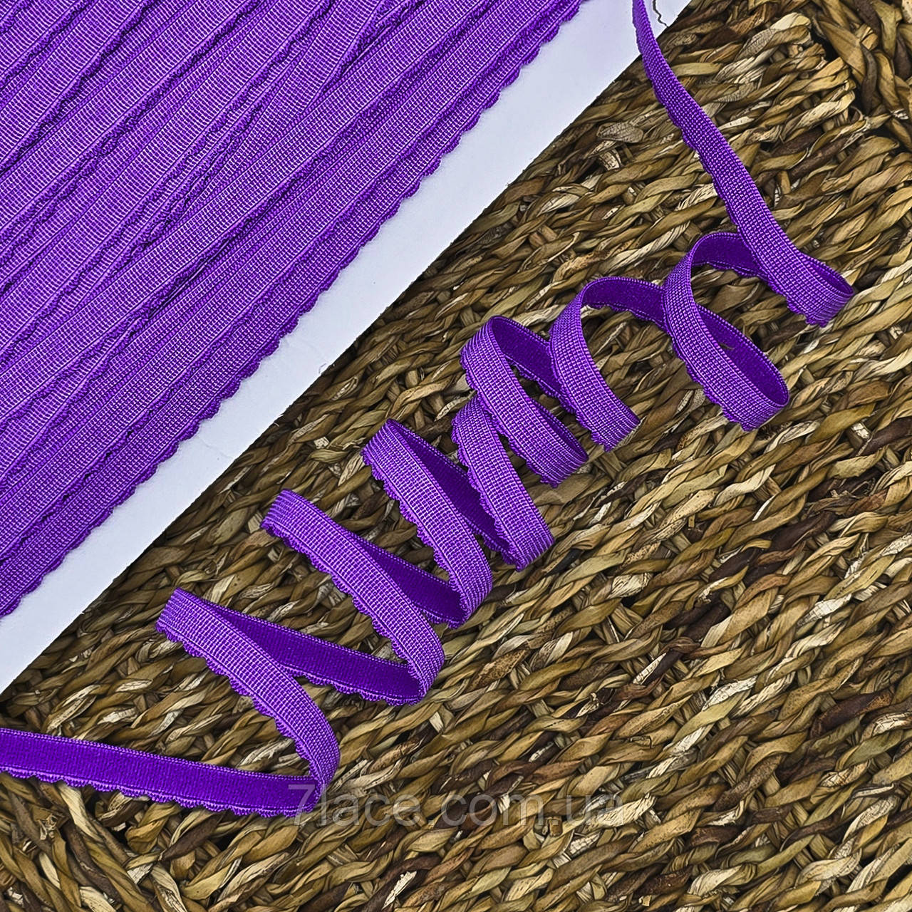 Станова гумка з фестоном "Хвиля" / колір БУЗКОВИЙ / ширина 1 см / замовлення від 1 метра, фото 1