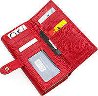 Женский кожаный кошелёк красного цвета Marco Coverna MA246 Red высокое качество