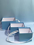 Набір прямокутних коробок зі стрічкою (голубий), фото 3