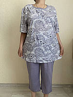 Женская пижама Батал бриджи и футболка хлопок 64р
