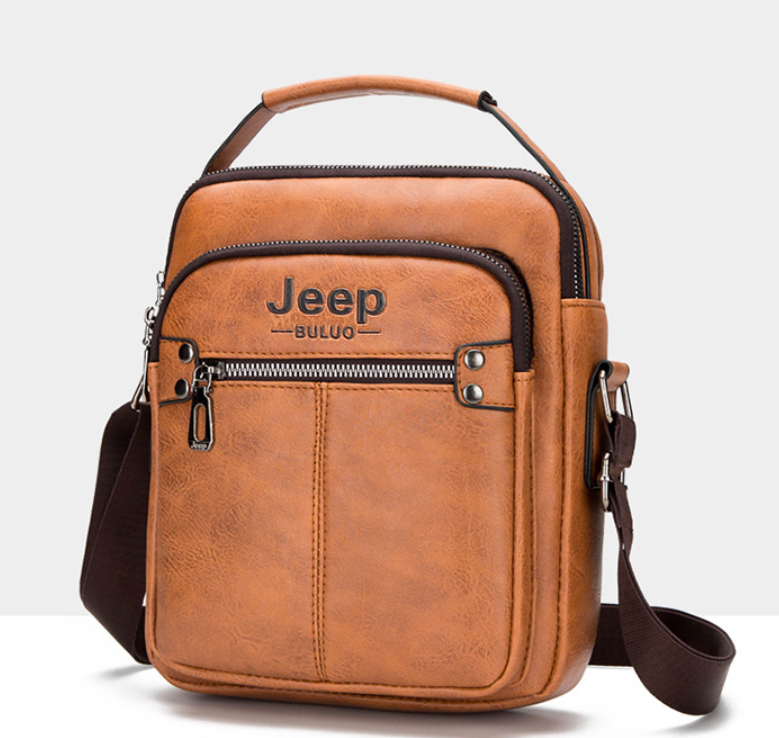 Мужская сумка планшетка Jeep барсетка на плечо Джип Светло-коричневый высокое качество - фото 8 - id-p2193169369