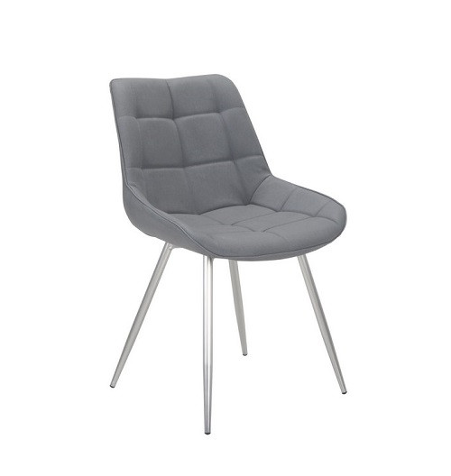 Стілець N-45 м'який на металевих ніжках сірий антик + нікель, фото 1