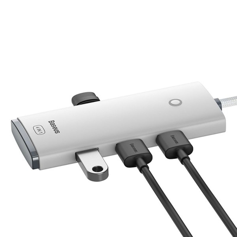 Переходник HUB Baseus Lite Series 4-Port USB-A HUB Adapter (USB-A to USB 3.0*4) 25cm (WKQX) - фото 2 - id-p1733573271