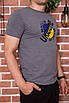 Чоловіча футболка з патріотичним принтом, колір Сірий, 155R002, фото 2