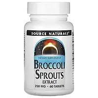 Экстракт ростков брокколи, Source Naturals, 60 таблеток, 125мг, Broccoli Sprouts