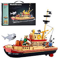 Конструктор детский набор игрушечный для мальчиков Рыболовный корабль на 592 детали BIN