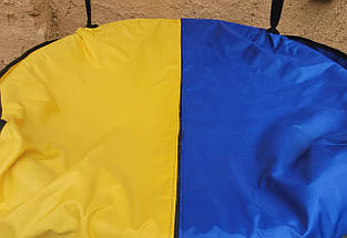 Підвісна садова гойдалка (гніздо лелека) для дітей та дорослих 100 см. до 100 кг. Жовто-блакитний, фото 2