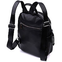 Кожаный женский рюкзак с функцией сумки Vintage 22567 Черный высокое качество