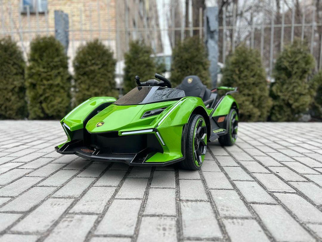 Дитячий електромобіль на акумуляторі Lamborghini M 4865 з пультом радіокерування для дітей 3-8 років зелений