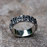 Кільце печатка перстень чоловіче сталеве SKELETON 20 з медичної нержавіючої сталі з Черепами, фото 2