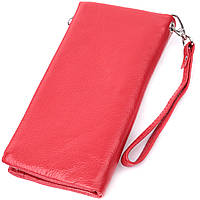 Кошелек-клатч для женщин с двумя молниями из натуральной кожи ST Leather 22526 Красный высокое качество
