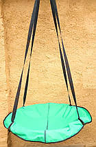 Підвісна садова гойдалка (гніздо лелека) для дітей та дорослих 100 см. до 100 кг. Зелений, фото 3