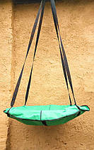 Підвісна садова гойдалка (гніздо лелека) для дітей та дорослих 100 см. до 100 кг. Зелений, фото 2