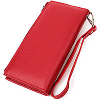 Женский вертикальный кошелек-клатч из натуральной кожи ST Leather 22536 Красный высокое качество