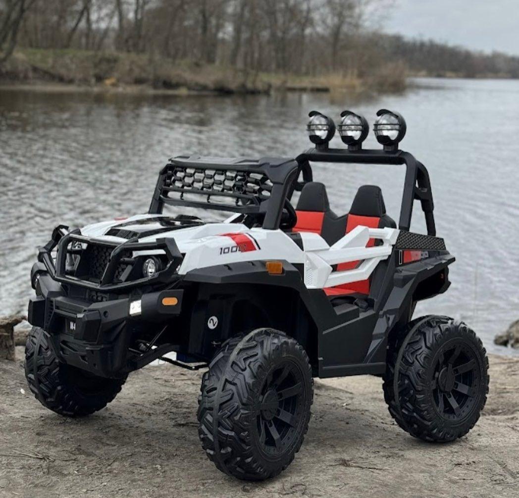 Дитячий електромобіль на акумуляторі джип Jeep M 4620 з пультом радіокерування для дітей 3-8 років білий